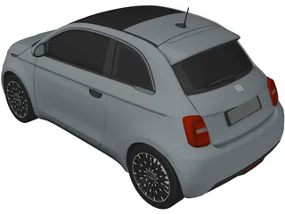 Fiat 500 Elettrica Hatchback (2021) 3D Model