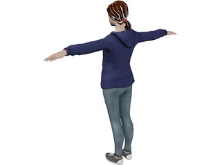 Hoodie Girl 3D Model