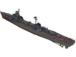 Soviet Destroyer Neustrashimy 3D Model