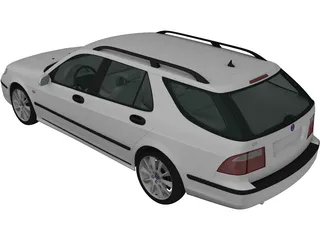 Saab 9-5 Aero Wagon (2005) 3D Model