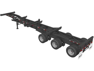 Trailer Semi Pratt GN2040EZ Container Chassis 40ft (2018) 3D Model