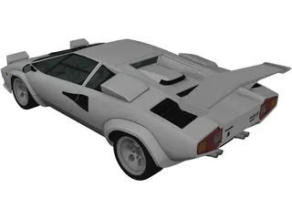 Lamborghini Countach 5000 QV (1985) 3D Model