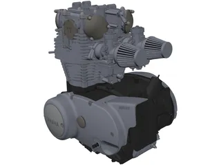 Yamaha XS650 Engine 3D Model