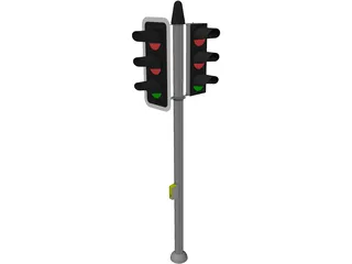 Short Traffic Light 3D Model