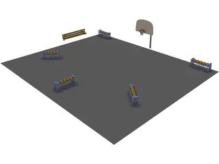 Basketball Court (3 Point Shootout) 3D Model