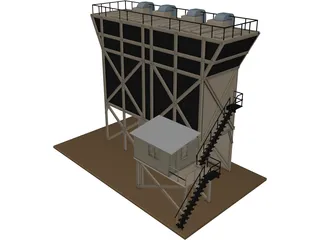 Grain Hopper 4x 3D Model