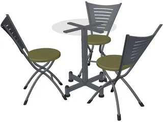 Table and Chairs 3D Model