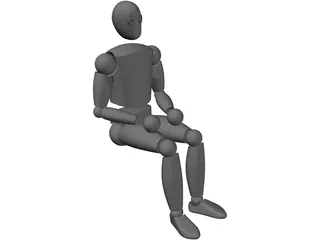 Seated Human Dummy 3D Model