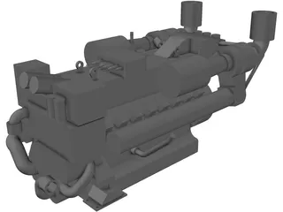 MTU 16V 2000 Engine 3D Model