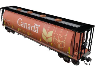 Grain Car 3D Model