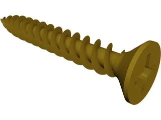 Wood Screw 3D Model