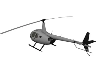 Robinson R44 with Interior 3D Model