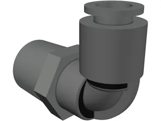 3-8 NPT Push Lock Fitting 3D Model