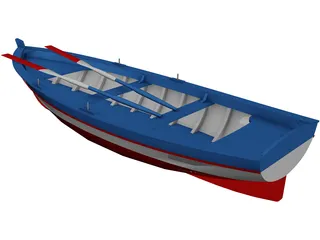 Wooden Boat 3D Model