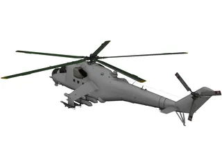 Mil Mi-24 Hind D 3D Model