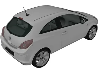 Opel Corsa 3-door (2011) 3D Model