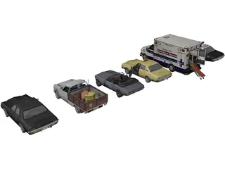 Low-Poly Vehicles Collection 3D Model