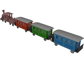 Ancient Train 3D Model