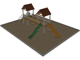 Games Area with Two Slide 3D Model