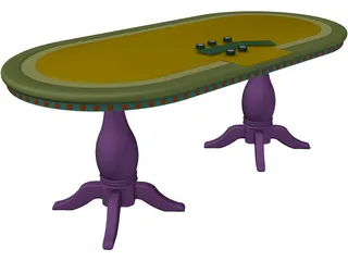 Texas Hold`em Poker Table 3D Model