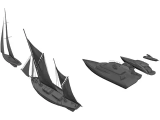 Boats 3D Model