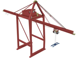 Shipping Port Crane Small 3D Model