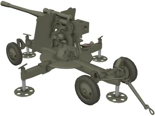 ZIS-52-K Cannon 3D Model