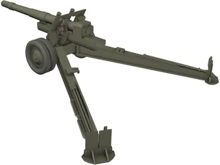 ML-20 WW2 Cannon 3D Model