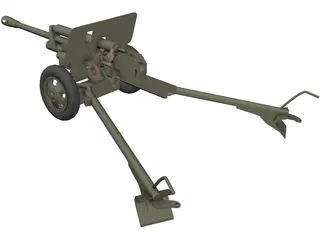 ZIS-3 WW2 Field Cannon 3D Model