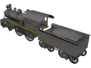 Steam Locomotive 3D Model