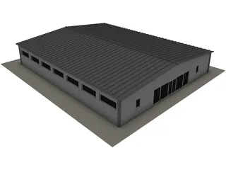 Large Industrial House 3D Model