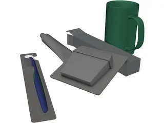 Assorted Desk Items 3D Model