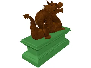 Chinese Dragon Statue 3D Model