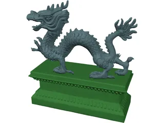 Chinese Dragon Statue 3D Model