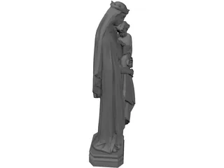 Virgin Mary Statue with Baby Jesus 3D Model