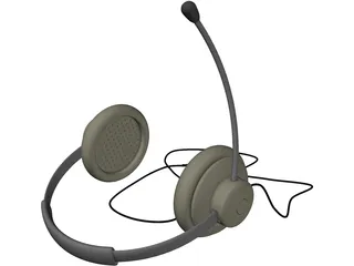 Headphones with Mic 3D Model