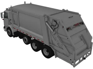 Volvo WX64 Garbage Truck Heil (2001) 3D Model