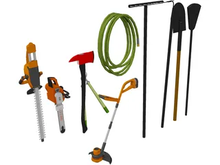 Garden Tools Collection 3D Model