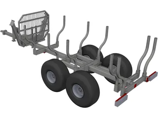 Wood Trailer 3D Model