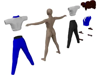 Woman [+Clothes] 3D Model