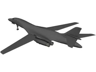 Rockwell B-1 Bomber with Interior 3D Model