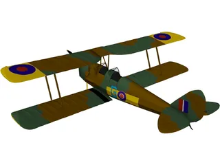 de Havilland DH-82A Tiger Moth 3D Model