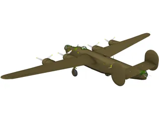 Consolidated B-24J Liberator 3D Model