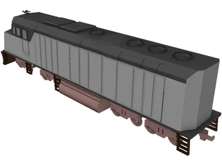 Amtrak Engine 3D Model