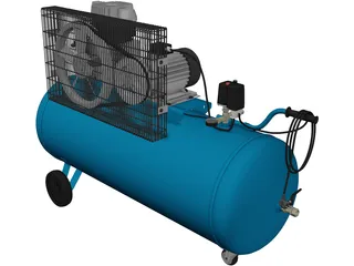 Electric Air Compressor Unit 3D Model