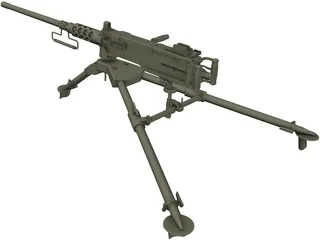 Heavy Machinegun Browning Cal .50 3D Model