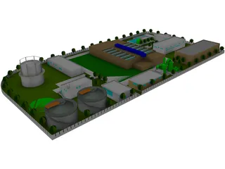 Petroleum Plant Refinery 3D Model