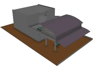 Industrial Building with Shop 3D Model