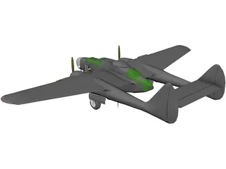 Northrop P-61A Black Widow 3D Model