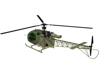 Aerospatiale Se313 Alouette II 3D Model